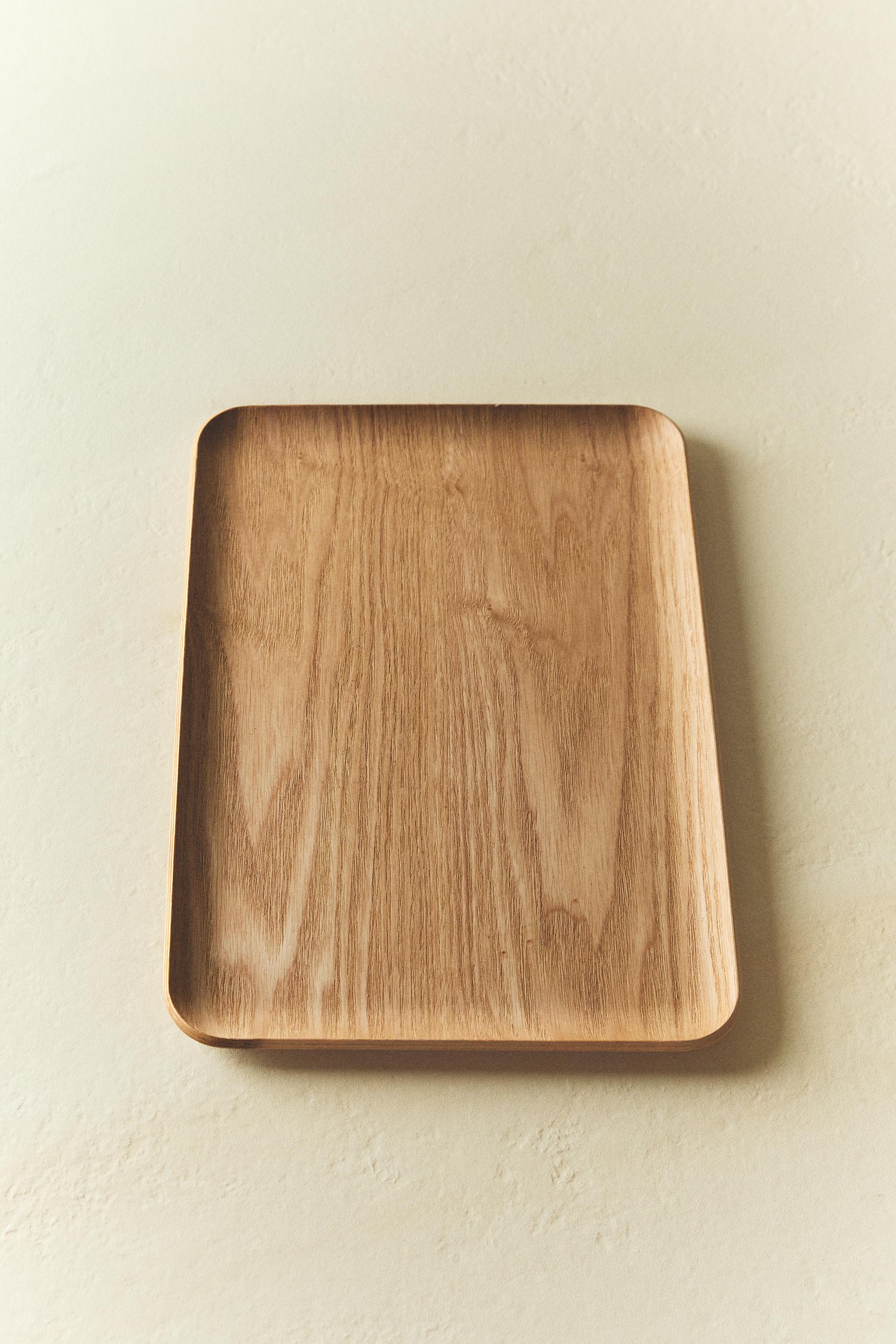 RECTANGULAR NON-SLIP WOODEN TRAY